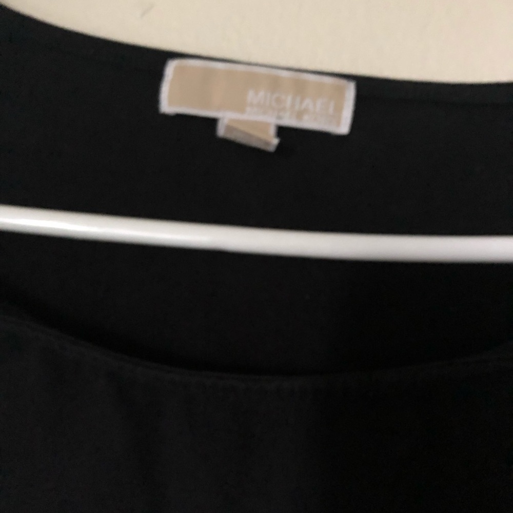 Michael Kors black zip off the shoulder top